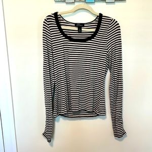 White House Black Market Women’s Striped Top / Size M / Black and Cream